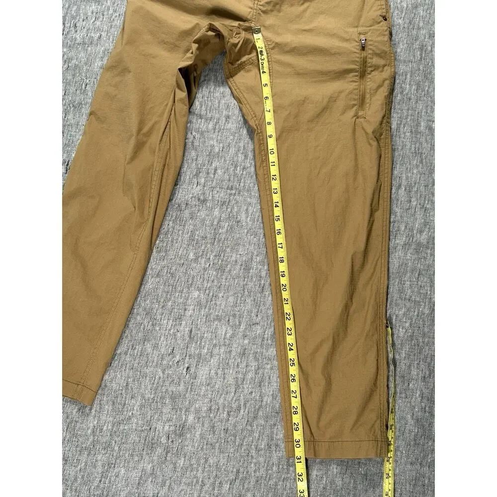 Wrmfzy Pants Mens Large Tan Ripstop Tactical Cargo Elastic Waist Stretch